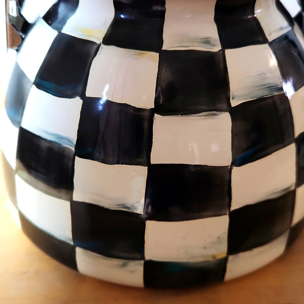 MacKenzie-Childs Courtly Check Enamel 2-Quart Tea Kettle - Picture 7 of 12